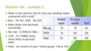 Relative Risk Dividing Introduction to Probability - NZ Level 2 2.12