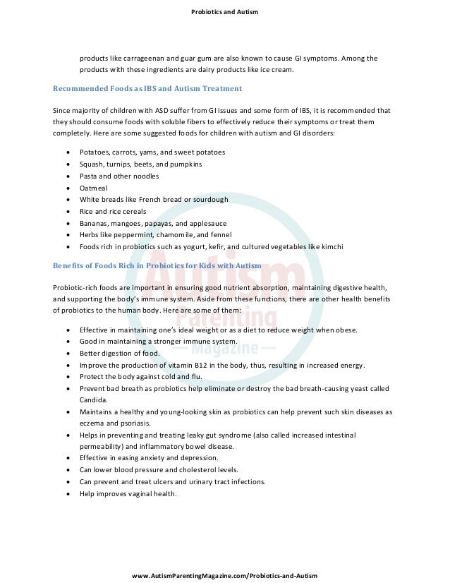 Probiotics And Autism Guide