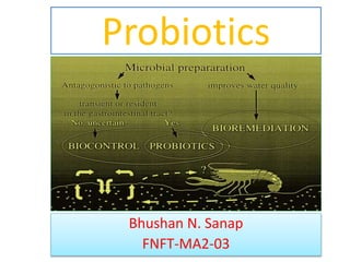 Probiotics
Bhushan N. Sanap
FNFT-MA2-03
 