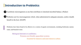 Innovative Use of Probiotics in Sustainable Aquaculture Health ...