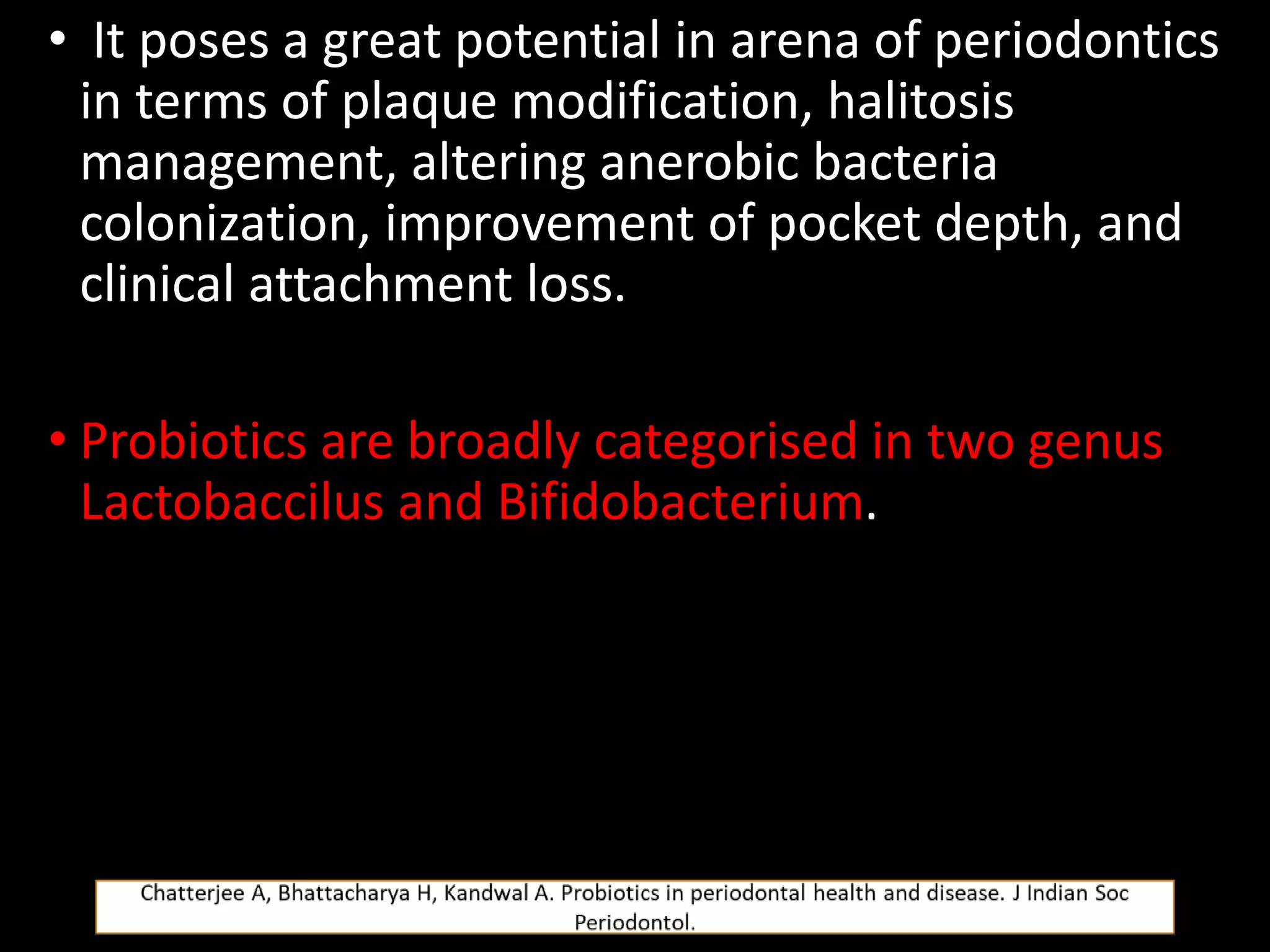 Probiotics in periodontal health and disease | PPTX
