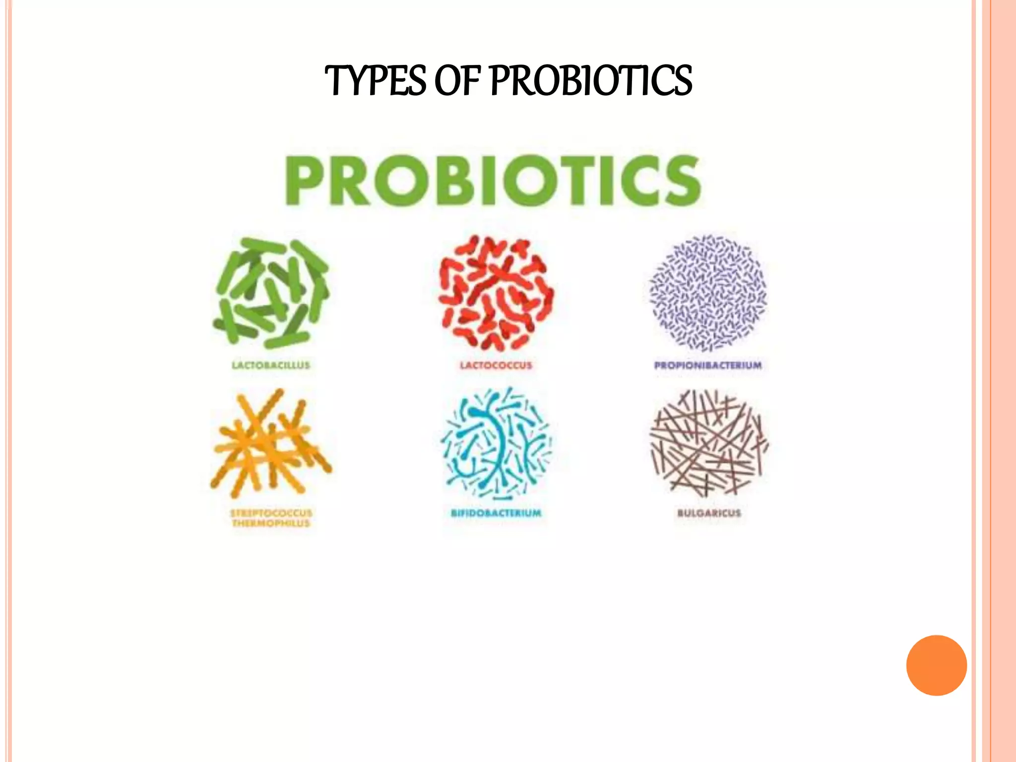 TYPES OF PROBIOTICS
 