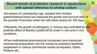 Probiotics used in aquaculture | PDF