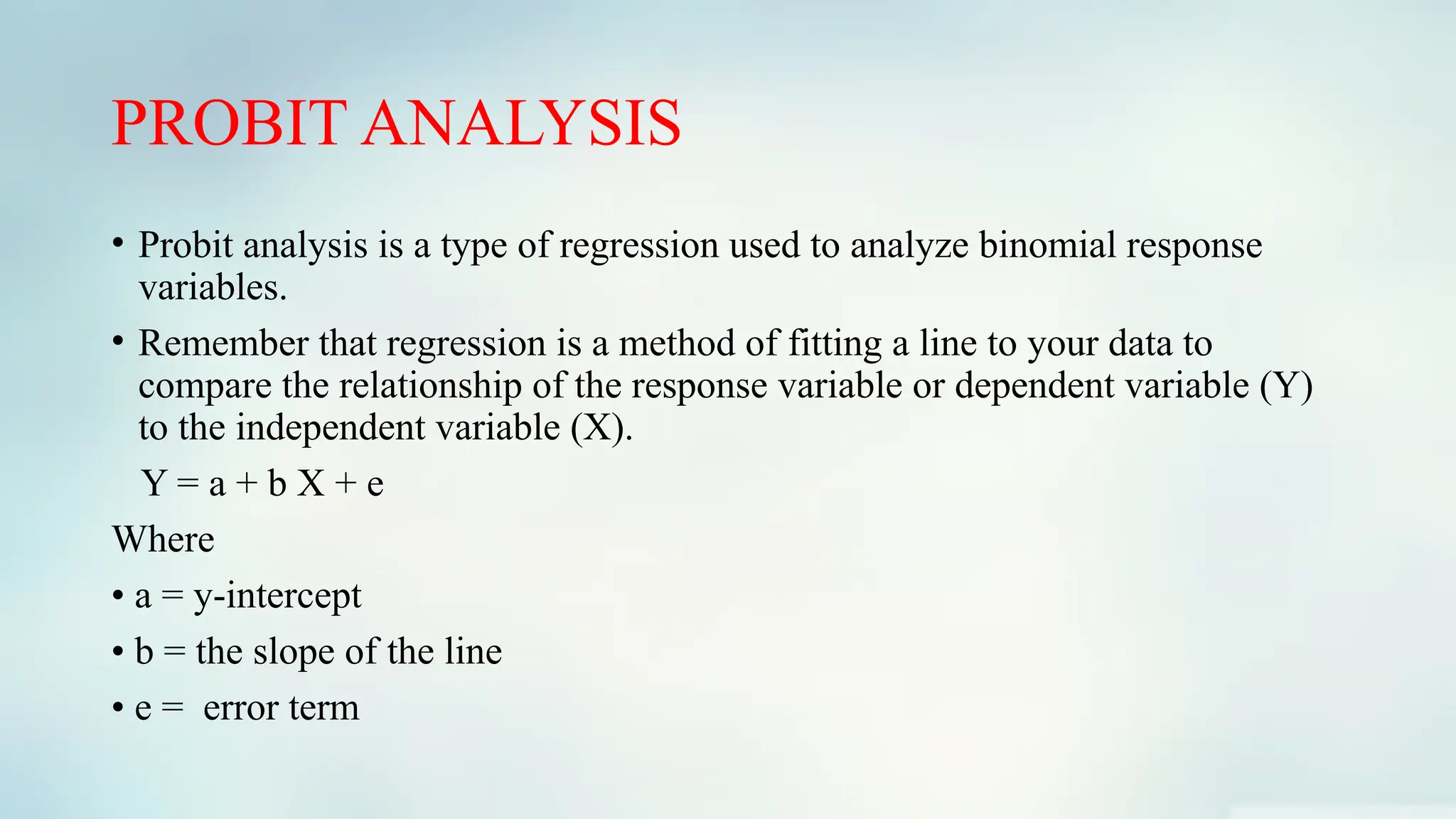PROBIT ANALYSIS FOR LETHAL CONCENTRATION CALCULATING | PPTX
