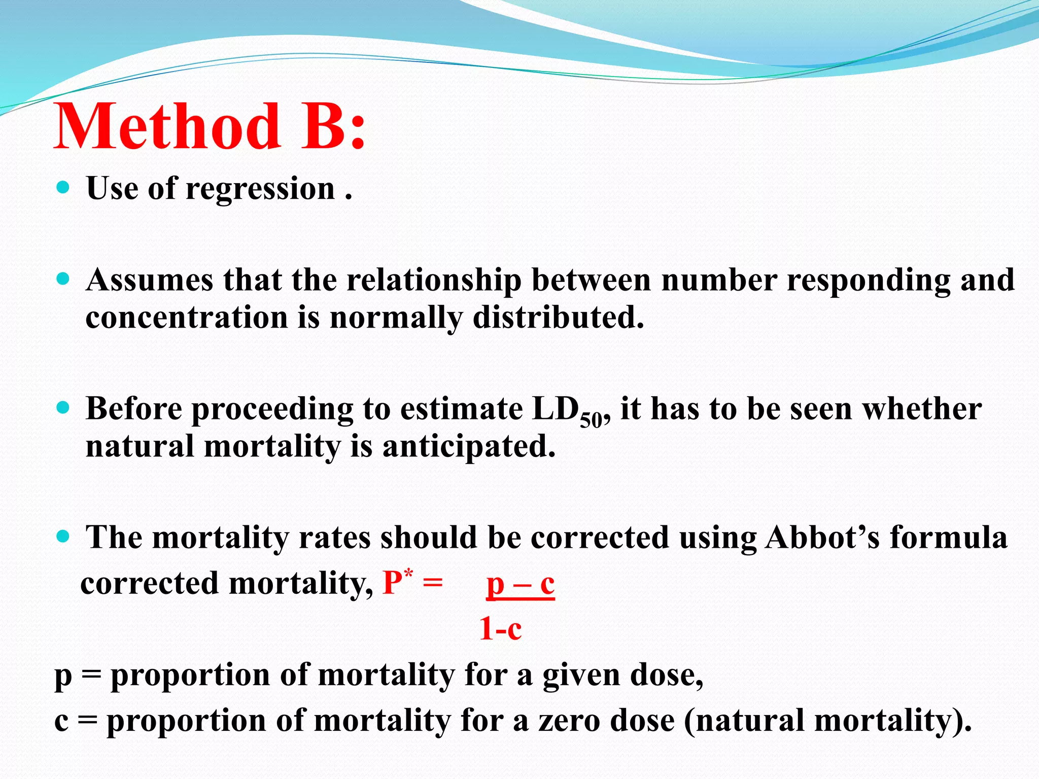Probit analysis in toxicological studies | PPTX