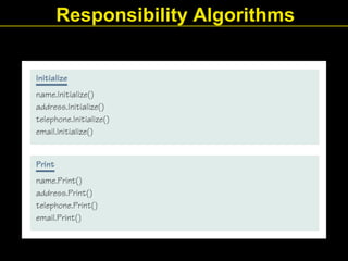 Responsibility Algorithms
 