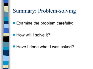 Problem solving presentation for pupils 3rd-6th | PPT