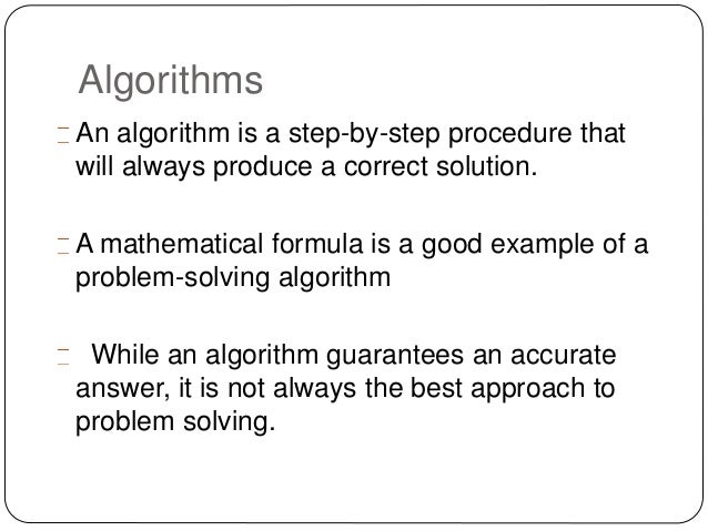 algorithm psychology example Quizlet lists | coursenotes.