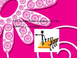 El «estado final» constituye el o los
objetivos a conseguir.
 