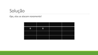 Solução
Ops, elas se atacam novamente!
R R
 