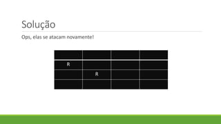 Solução
Ops, elas se atacam novamente!
R
R
 
