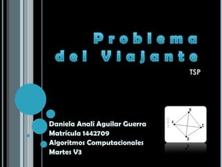 Daniela Analí Aguilar Guerra Matrícula 1442709 Algoritmos Computacionales Martes V3 TSP 