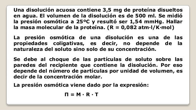 Problema De Propiedad Coligativa Presion Osmotica
