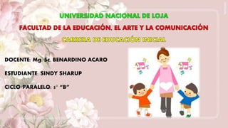 DOCENTE: Mg. Sc. BENARDINO ACARO
ESTUDIANTE: SINDY SHARUP
CICLO/PARALELO: 5° “B”