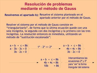 Me To Do Gauss Problema metodo Gauss | ODP