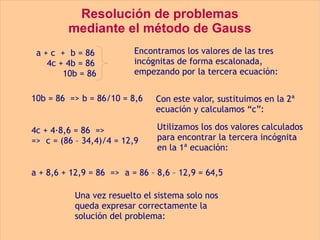 Me To Do Gauss Problema metodo Gauss | ODP