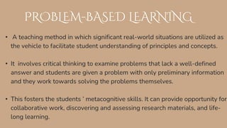 Problem and Project Based Learning in Social Studies | PPTX