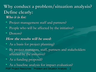 Problem and situation analysis | PPT