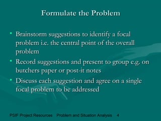 Problem and situation analysis | PPT