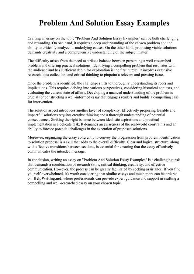 Problem And Solution Essay Examples.pdf