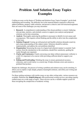 Problem And Solution Essay Topics Examples.pdf