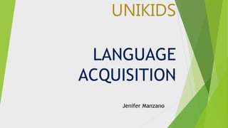 UNIKIDS
LANGUAGE
ACQUISITION
Jenifer Manzano
 