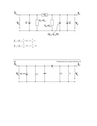 iii
iii
YY
YY
3
2
1
2
2
1
2
1
2
2
1
1222
1211
−=−−=+
+=−+=+
240 Problemario de Circuitos Eléctricos II
 