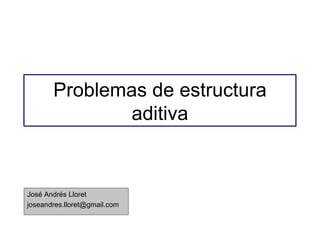 Problemas de estructura aditiva José Andrés Lloret [email_address] 