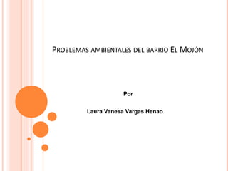 PROBLEMAS AMBIENTALES DEL BARRIO EL MOJÓN
Por
Laura Vanesa Vargas Henao
 