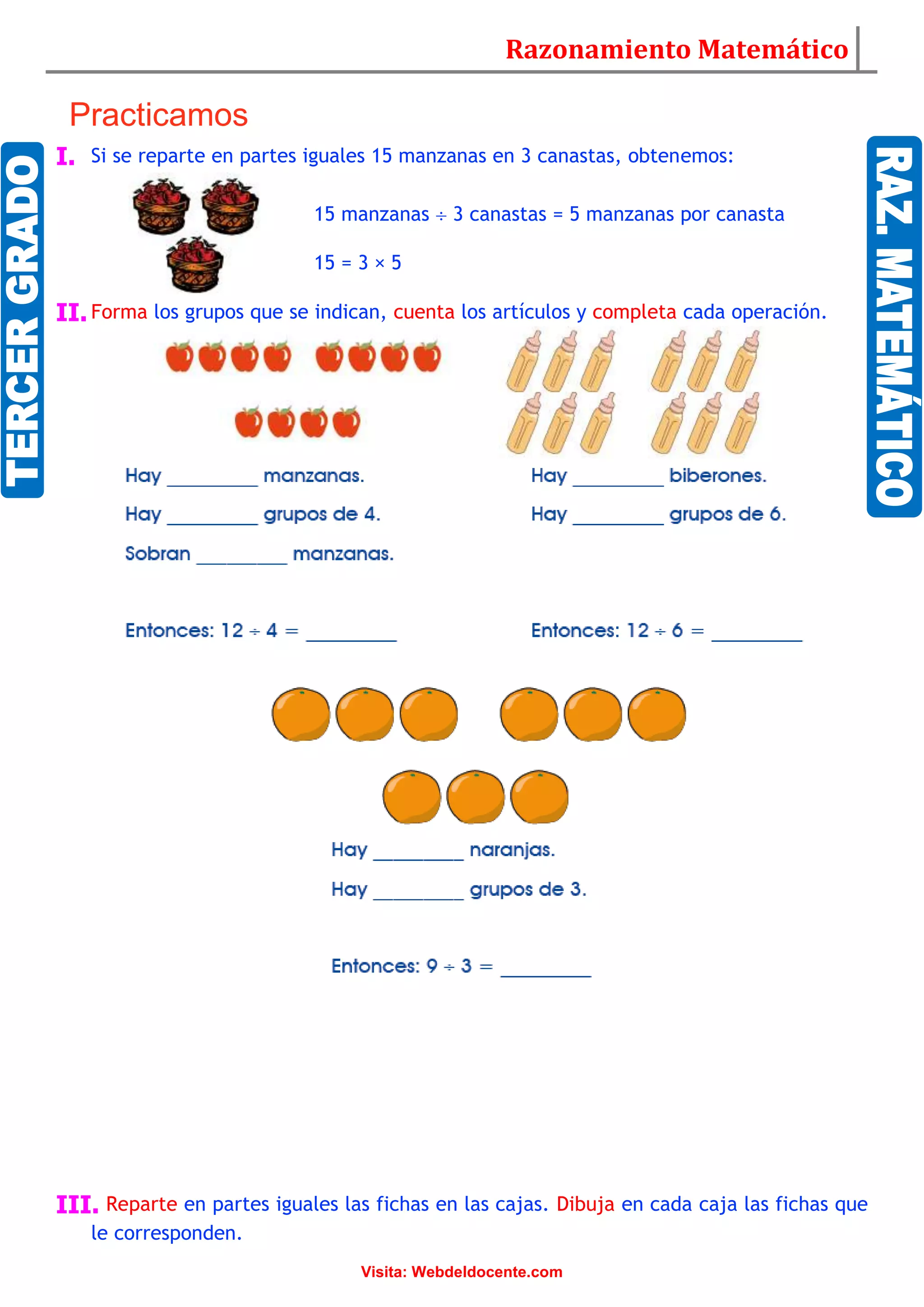 Ejercicios De Divisiones Para Tercer Grado De Primaria Para Imprimir