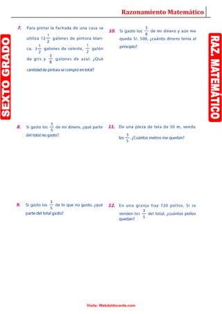 Razonamiento Matemático
Visita: Webdeldocente.com
 