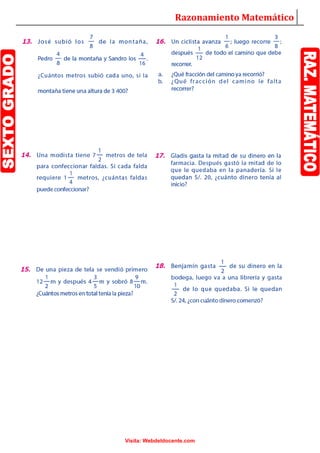 Razonamiento Matemático
Visita: Webdeldocente.com
 