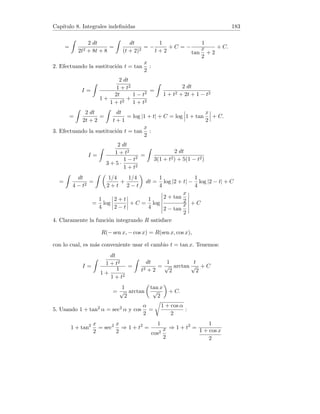 Capı́tulo 2. Sucesiones de números reales 35
=
1
2

un +
a
un
− 2un

=
1
2

a
un
− un

=
a − u2
n
2un
.
Ahora bien, al ser un ≥
√
a, se verifica u2
n ≥ a, y por tanto un+1 − un ≤ 0,
o equivalentemente un+1 ≤ un.
Por un conocido teorema, la sucesión es convergente, y según lo ya visto su
lı́mite es
√
2.
 