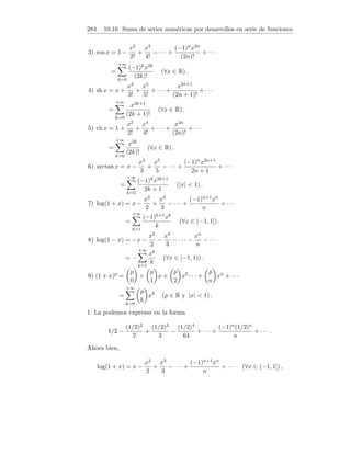 52 3.7 Funciones f -continuas
g ◦ f = h ⇒ g ◦ f ◦ f−1 = h ◦ f−1 ⇒ g ◦ I = h ◦ f−1 ⇒ g = h ◦ f−1.
Se deduce que g es continua en (0, ∞) al ser composición de continuas.
⇐) Por hipótesis g es continua en (0, ∞). Razonando como en la implicación
anterior tenemos R
f
→(0, ∞)
g
→ R, y la función g ◦ f es continua por ser la
composición de continuas, es decir g es f-continua. Hemos demostrado la
doble implicación, y por tanto la afirmación dada es verdadera.
4. Veamos que: g es f-continua ⇔ g es continua en [−1, 1]. Razonaremos de
manera análoga a la del apartado anterior.
⇒) Consideramos la restricción [−π/2, π/2]
f
→[−1, 1]
g
→ R. Entonces
f−1 : [−1, 1] → [−π/2, π/2] , f−1(x) = arcsen x.
Llamemos h = g ◦ f (h es continua por hipótesis). Se verifica:
g ◦ f = h ⇒ g ◦ f ◦ f−1 = h ◦ f−1 ⇒ g ◦ I = h ◦ f−1 ⇒ g = h ◦ f−1.
Se deduce que g es continua en [−1, 1] al ser composición de continuas.
⇐) Por hipótesis g es continua en [−1, 1]. Razonando como en la implicación
anterior tenemos R
f
→[−1, 1]
g
→ R, y la función g ◦ f es continua por ser la
composición de continuas, es decir g es f-continua. Hemos demostrado pues
la doble implicación.
 