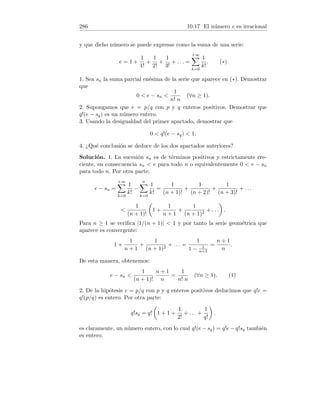 54 4.1 Concepto de derivada
= lı́m
h→0
16 + 8h + h2 − 16
h
= lı́m
h→0
(8 + h) = 8.
Por supuesto, podemos usar la definición alternativa:
f0
(4) = lı́m
x→x0
f(x) − f(4)
x − 4
= lı́m
x→x0
x2 − 42
x − 4
= lı́m
x→4
(x + 4)(x − 4)
x − 4
= lı́m
x→4
(x + 4) = 8.
2. Tenemos:
f0
(x) = lı́m
h→0
f(x + h) − f(x)
h
= lı́m
h→0
(x + h)2 − x2
h
= lı́m
h→0
x2 + 2xh + h2 − x2
h
= lı́m
h→0
(2x + h) = 2x.
3. Tenemos:
f0
(x) = lı́m
h→0
f(x + h) − f(x)
h
= lı́m
h→0
(x + h)3 − x3
h
= lı́m
h→0
x3 + 3x2h + 3xh2 + h3 − x3
h
= lı́m
h→0
(3x2
+ 3xh + h2
) = 3x2
.
4. Tenemos:
f0
(x) = lı́m
h→0
f(x + h) − f(x)
h
= lı́m
h→0
1
x+h − 1
x
h
= lı́m
h→0
x − x − h
h(x + h)x
= lı́m
h→0
−1
(x + h)x
= −
1
x2
.
5. Tenemos:
f0
(x) = lı́m
h→0
f(x + h) − f(x)
h
= lı́m
h→0
√
x + h −
√
x
h
.
Multiplicando numerador y denominador por
√
x + h +
√
x :
f0
(x) = lı́m
h→0
x + h − x
h(
√
x + h +
√
x)
= lı́m
h→0
1
√
x + h +
√
x
=
1
2
√
x
.
6. Aplicando la definición de derivada y usando que el lı́mite de una constante
por una función es la constante por el lı́mite de la función:
f0
(x) = lı́m
h→0
f(x + h) − f(x)
h
= lı́m
h→0
ku(x + h) − ku(x)
h
 