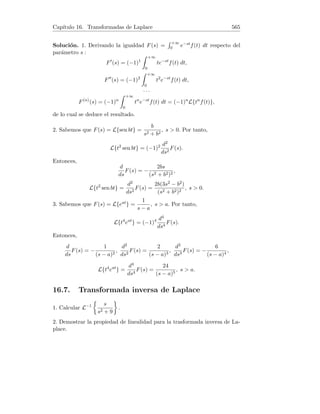 Capı́tulo 7. Regla de L’Hôpital 135
⇒ (por (1))
 