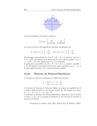 138 7.3 Regla de L’Hôpital para 0/0
3) Existe lı́m
x→a+
f0(x)
g0(x)
.
Entonces, lı́m
x→a+
f(x)
g(x)
= lı́m
x→a+
f0(x)
g0(x)
.
Solución. 1. Claramente, si x → 0, entonces sen x → 0 y 2x → 0. El cociente
de las derivadas es
cos x
2
cuyo lı́mite es
1
2
. Según la Regla de L’Hôpital:
lı́m
x→0
sen x
2x
= lı́m
x→0
cos x
2
=
1
2
.
Convendremos en escribir abreviadamente los cálculos de la siguiente mane-
ra:
lı́m
x→0
sen x
2x
=

0
0

= lı́m
x→0
cos x
2
=
1
2
.
2. Tenemos
L =

0
0

= lı́m
x→2
3x2 − 6x
2x − 4
=

0
0

= lı́m
x→2
6x − 6
2
=
6
2
= 3.
3.
L =

0
0

= lı́m
x→0
1 + 2 cos 2x
1 − 2 cos 2x
=
1 + 2 · 1
1 − 2 · 1
= −3.
4.
L =

0
0

= lı́m
x→0
ex
2x
=
1
0
= ∞.
Nota. Podemos matizar: el lı́mite es +∞ si x → 0+, y −∞ si x → 0−.
5.
L =

0
0

= lı́m
x→0
ex − e−x − 2x
2x − 2 sen x cos x
= lı́m
x→0
ex − e−x − 2x
2x − sen 2x
=

0
0

= lı́m
x→0
ex + e−x − 2
2 − 2 cos 2x
=

0
0

= lı́m
x→0
ex − e−x
4 sen 2x
=

0
0

= lı́m
x→0
ex + e−x
8 cos 2x
=
2
8
=
1
4
.
6. Consideremos las funciones:
F(x) =

f(x) si x ∈ (a, b)
0 si x = a
, G(x) =

g(x) si x ∈ (a, b)
0 si x = a.
Por la hipótesis 1), F y G son continuas en a y por la hipótesis 3), son
derivables en (a, b) con G0(x) 6= 0 para todo x ∈ (a, b). Esto implica que
se verifican las hipótesis del teorema del valor medio de Lagrange para las
 