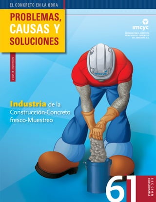 Problemas, causas y soluciones 61
Septiembre2012
editado por el instituto
mexicano del cemento y
del concreto, A.C.
sección
coleccionable
el concreto en la obra
®
Industria de la
Construcción-Concreto
fresco-Muestreo
61
 