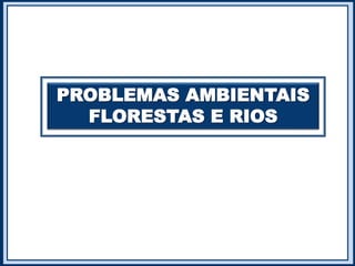 PROBLEMAS AMBIENTAIS
FLORESTAS E RIOS
 
