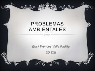 PROBLEMAS
AMBIENTALES
Erick Wences Valle Padilla
6D T/M
 
