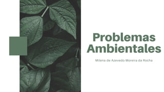 Problemas
Ambientales
Milena de Azevedo Moreira da Rocha
 