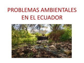 PROBLEMAS AMBIENTALES
EN EL ECUADOR
 
