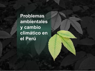 Problemas
ambientales
y cambio
climático en
el Perú
 