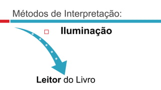 Métodos de Interpretação:
          Iluminação



     Leitor do Livro
 