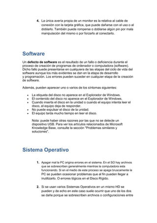 Problemas comunes en la pc