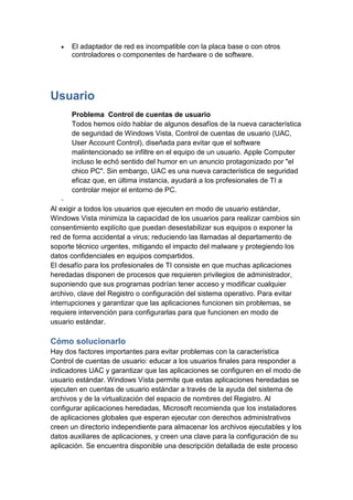 Problemas comunes en la pc