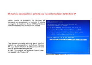 Problemas con sistema operativo de windows xp