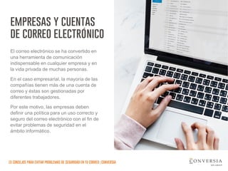 Conversia – Problemas de seguridad en tu correo electrónico | PDF