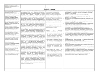 mixta (combinación de las dos
anteriores con predominancia de
una sobre otra).
Dislexia y alexia
 Es un transtorno de neurodesarrollo
que genera problemas en el
aprendizaje y uso de la lectura, la
escritura y el lenguaje. Su causa es
una alteración de las zonas
cerebrales del lenguaje, ya que
afecta el proceso fonologico y de
decodificación. Afecta a un 5% de
los niños de 7 a 9 años, sobre todo
varones. Se le atribuye una base
genética y no está relacionada con
la inteligencia.
 Genes y herencia: La dislexia a
menudo se presenta en miembros
de la misma familia. Cerca del 40
por ciento de los hermanos de
niños con dislexia tienen las mismas
dificultades para leer. El 49 por
ciento de los padres de niños con
dislexia también tienen esta
condición. Los científicos también
han encontrado un grupo de genes
relacionados con las dificultades
para leer y procesar el lenguaje.
 Anatomía y actividad
cerebral: Los estudios de imágenes
cerebrales han mostrado
diferencias en el cerebro entre las
personas con y sin dislexia. Esas
diferencias ocurren en áreas del
cerebro relacionadas con
habilidades importantes para leer,
como saber cómo se representan
los sonidos en palabras y reconocer
cómo lucen las palabras escritas.
Preescolares (niños de 3 a 5 años) · Desarrollo lento del
vocabulario y retraso en el desarrollo del habla con
dificultades para articular o pronunciar palabras. · Torpeza
al correr, saltar y brincar. · Dificultad para seguir
instrucciones y aprender rutinas · Falta de atención y
aumento de la actividad e impulsividad. · Dificultad para
abotonar y abrochar o subir un cierre o cremallera. ·
Retraso para memorizar los números, el abecedario, los
días de la semana, los colores y las formas. · Falta decontrol
y manejo el lápiz y de las tijeras. · Aparición de conductas
problemáticas en sus habilidades sociales. Escolares (niños
de 6 a 11 años) · Invierte letras, números y palabras. ·
Confunde el orden de las letras dentro de las palabras. ·
Dificultad para conectar letras y sonidos y en descifrar las
palabras aprendidas. · Confunde derecha e izquierda y
escribe en espejo. · No completa una serie de instrucciones
verbales. · Presenta dificultad en la pronunciación de
palabras, invirtiendo, sustituyendo o invirtiendo sílabas. ·
Traspone las letras, cambia el orden e invierte números. ·
Su comprensión lectora es pobre. · No toma o agarra bien
el lápiz. · Su coordinación motora es pobre, se confunde
con facilidad y es propenso a accidentes. · Es lento para
recordar información. · Su trastorno en la coordinación
motora fina le da mala letra y pobre caligrafía. · Tiene
problemas acerca del tiempo y no logra saber la hora, día,
mes y año. · No logra escribir pensamientos, ni
organizarlos; su gramática y ortografía son deficitarias. ·
Muestra dificultad en el aprendizaje de conceptos
numéricos básicos y no puede aplicarlos en cálculos o en la
resolución de problemas. De 12 años en adelante · Tiene
problemas de concentración cuando lee o escribe. · Falla
en la memoria inmediata, no recordando lo leído por su
dificultad con la comprensión de la lectura, el lenguaje
escrito o las destrezas matemáticas. · Interpreta mal la
información, por su falta de comprensión de conceptos
abstractos y porque lee mal. · Muestra dificultades en
organizar el espacio, sus materiales de trabajo y sus
pensamientos al escribir o al hablar. · No logra planificar su
tiempo ni tiene estrategias para terminar a tiempo sus
tareas. · Trabaja con lentitud y no se adapta a ambientes
nuevos. · No funcionan sus habilidades sociales y no logra
hacer amigos ni entender las discusiones. · Finalmente
evita leer, escribir y las matemáticas, tendiendo a
bloquearse emocionalmente.
El tratamiento de la dislexia debe ser
completamente personalizado y
adaptado a la edad y síntomas del
paciente; cada niño sufrirá diferentes
carencias y requerirá que se haga
especial hincapié en distintos aspectos.
La manera de superar la dislexia consiste
básicamente en aprender a leer y
escribir de nuevo, adaptando el ritmo de
aprendizaje a las capacidades del niño.
Los pedagogos y profesionales tienden a
enfocar el tratamiento de una forma u
otra en función de la edad:
 Niños en educación
infantil: normalmente aún no están
aprendiendo a escribir, de modo que
se insiste en prevenir dificultades
futuras con ejercicios que activen la
conciencia fonológica (rimas, dividir
palabras en sílabas, etcétera).
 Niños de seis a nueve años: a la tarea
de aumentar la conciencia fonológica
va a sumarse el trabajo lector. Se
insistirá en un incremento de la
lectura y lectura en voz alta, siempre
tratando de proporcionar textos
atractivos que despierten el interés
del niño.
 Niños mayores de 10 años: a esta
edad es difícil corregir carencias en la
conciencia fonológica. Lo mismo
ocurrirá con la lector-escritura, de
modo que la terapia se centrará en
tratar de encontrar técnicas y trucos
que faciliten la comprensión de
textos.
 Enseñanza basada en métodos multisensoriales, es decir aquellos que
utilizan el tacto, el movimiento y el color como canal de aprendizaje,
además de la vista y el oído.
 Adaptar el programa de estudio a las necesidades del niño.
 Establecer un equipo con el niño y sus padres, para ayudarlo y
acompañarlo en su dislexia.
 No permitir que los compañeros se burlen del niño y explicarles lo que
es la dislexia.
 Animarlo siempre y elogiarlo por sus talentos y aptitudes, evitando
ponerlo en situaciones en las que fracasará.
 Favorecer el aprendizaje utilizando métodos basados en las facultades
auditivas, visuales, táctiles y del movimiento, cuando su nivel
académico corresponda al inicio escolar.
 A medida que el niño aprenda palabras, se hace necesario el
conocimiento de un código que relacione las combinaciones de las
letras con los sonidos de las mismas. De esta forma el alumno logrará
establecer una correspondencia entre grafemas y fonemas (pequeñas
unidades sonoras en que descomponemos las palabras).
 Por la vía ortográfica y la identificación de las palabras, recurrirá el niño
a las secuencias con significado (morfemas) que tiene almacenadas en
su cerebro. · Reforzar la memoria a corto plazo y a largo plazo,
favoreciendo así el almacenamiento de la información y el acceso a la
misma.
 Utilizar la técnica de “sobre-aprendizaje” o la repetición intensiva para
reforzar la nueva información que recibe el niño.
 No olvidar darle copia de apuntes de lecciones y lista de lecturas
obligatorias.
 Recordar minimizar los deberes sobre todo de lectura y escritura por el
sobreesfuerzo que le representa al niño.
 Evitarle leer delante del grupo y valorarlo por sus esfuerzos, puesto que
no es posible la comparación con los demás niños.
 Favorecer la utilización de ordenadores para escribir los textos y utilizar
procesadores, correctores ortográficos y otras tecnologías disponibles.
 Durante los exámenes brindarle al alumno disléxico tiempo
suplementario y períodos de descanso, permitiendo el uso de
ordenadores portátiles o pizarras digitales si los hubiere.
 