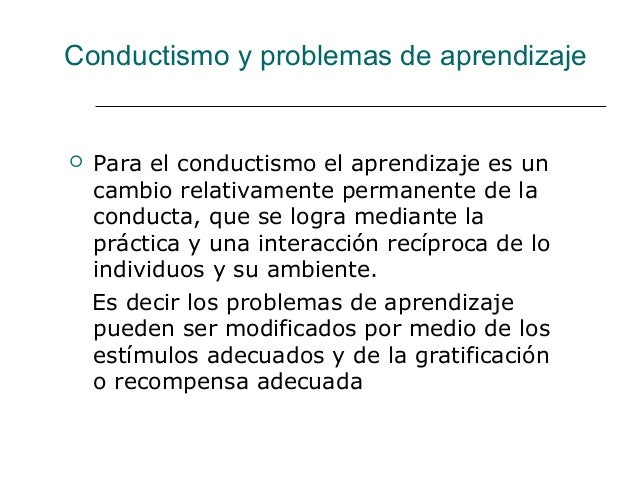 Resultado de imagen para Conductismo y los problemas de aprendizaje